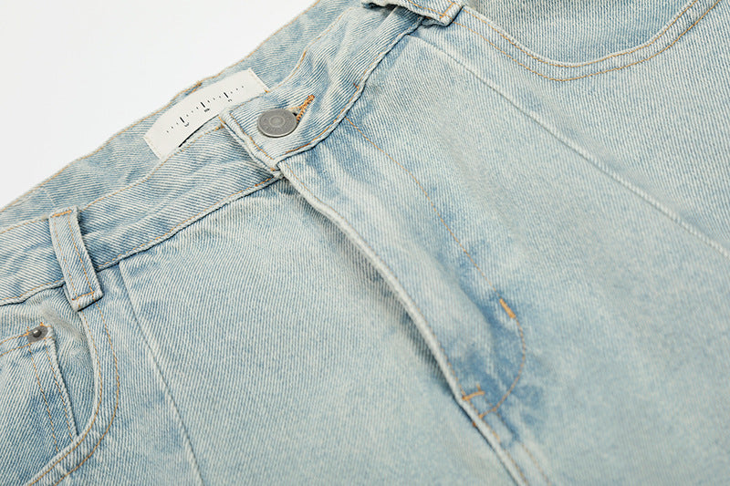 Curved Wide Leg High-Rise Denim Jeans WN18532