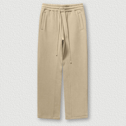 Cropped Sporty Zipper Hoodie & Sweat Jogger Pants & Straight-Leg Sweatpants Setup WN23116