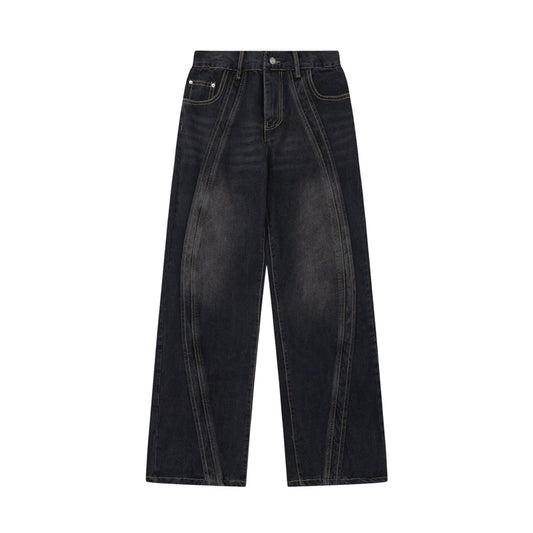 Wide-leg Patchwork Denim Jeans WN5572