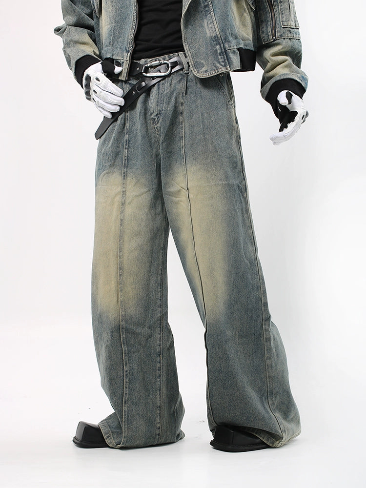 Washed Wide Leg Denim Jeans WN18704