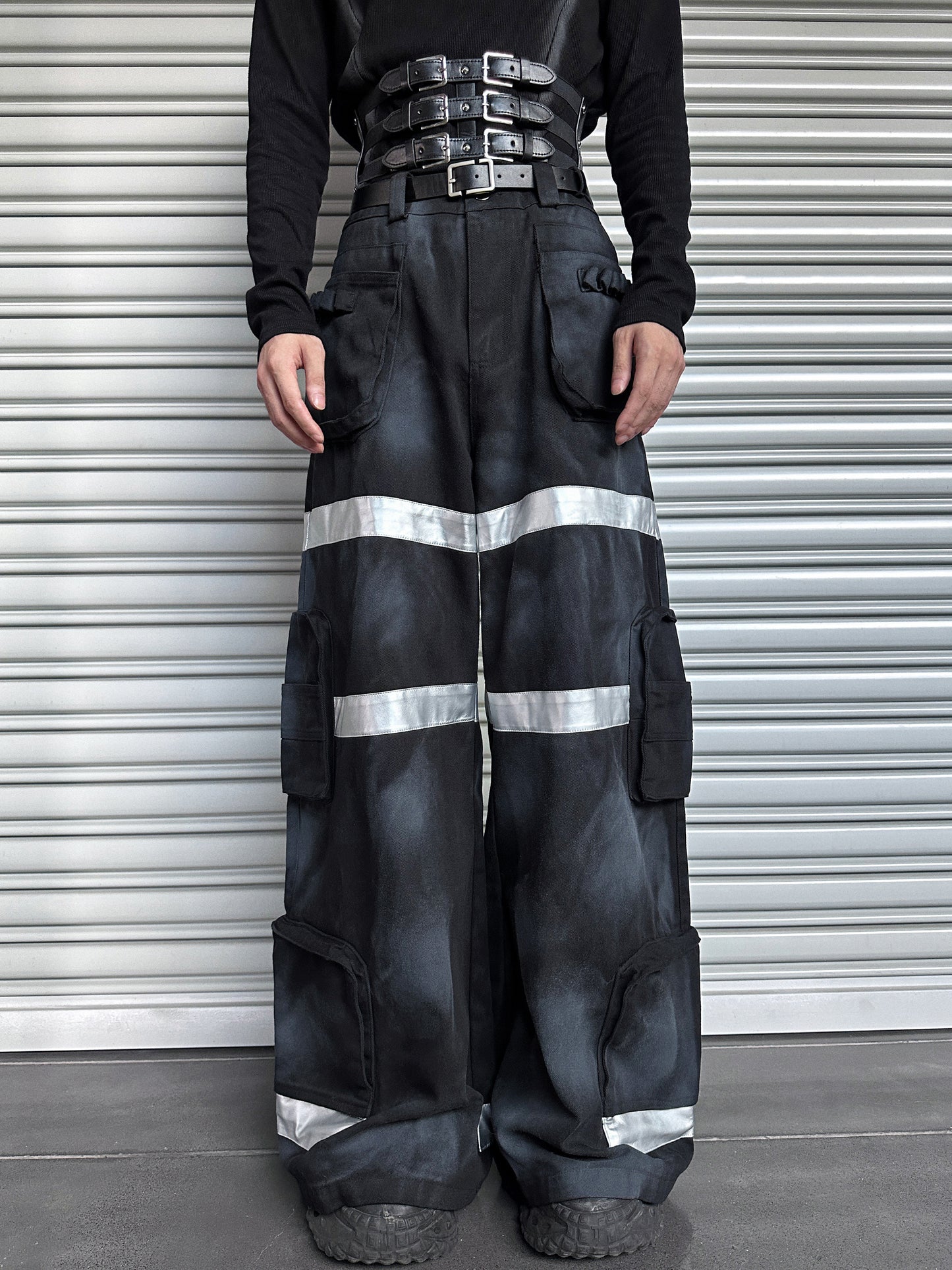 Wide Leg Cargo Denim Jeans WN25089