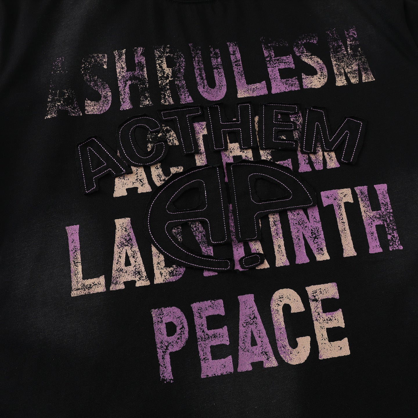 Dirty Dye Letter Print Short Sleeve T-Shirt WN25463