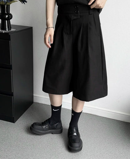 Simple Wide Leg Half Pants WN19375