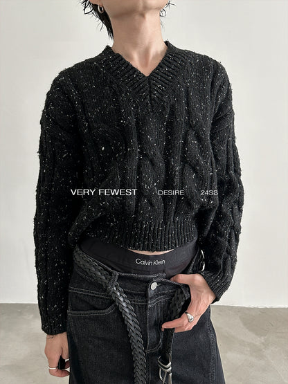 Twists V-neck Short Knit Sweater WN8945