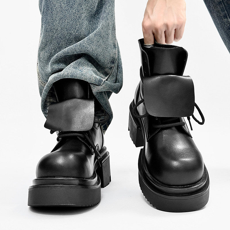 Chunky Platform Lace-Up Wrap Boots WN24519