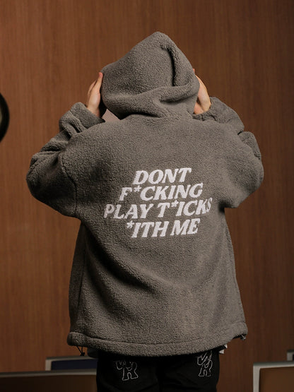 Graphic Letter Design Oversize Zipper Hoodie WN17780