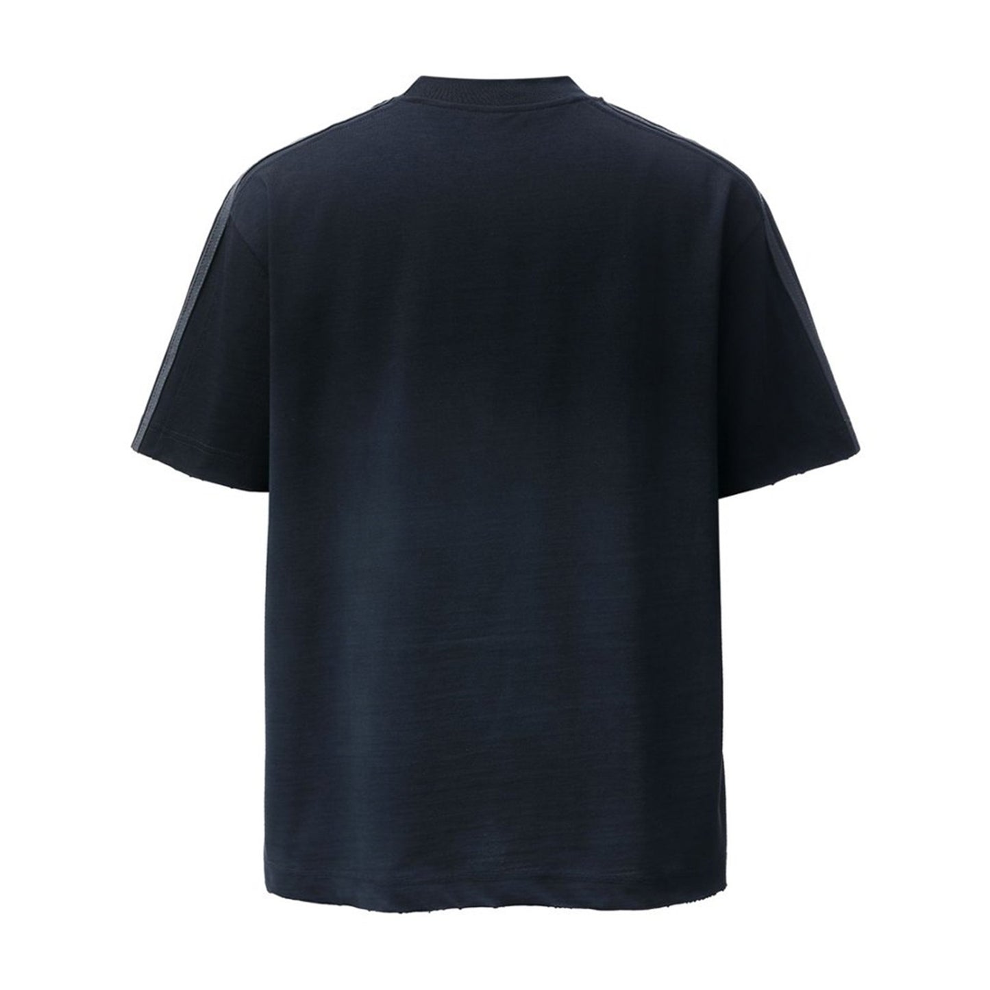 Side Stripe Damage Embroidery Short Sleeve T-Shirt WN26860