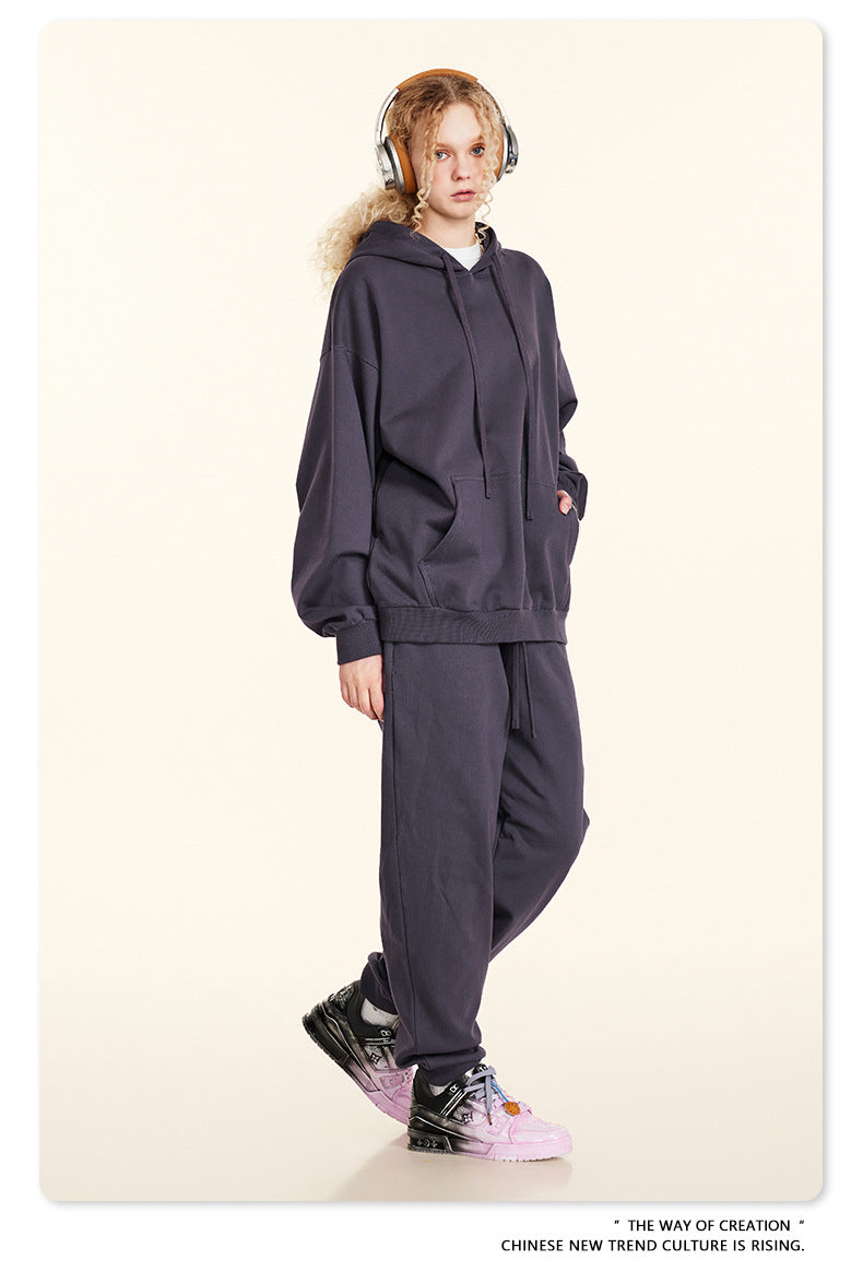 Oversize Heavyweight Pullover Hoodie & Zipper Hoodie & Sweatshirt & Pants Setup WN9930-K