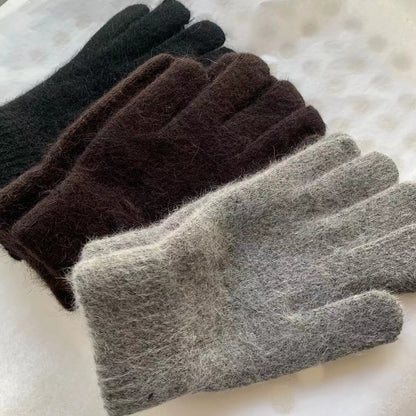 Rabbit Fur Knit Thermal Gloves WN9610