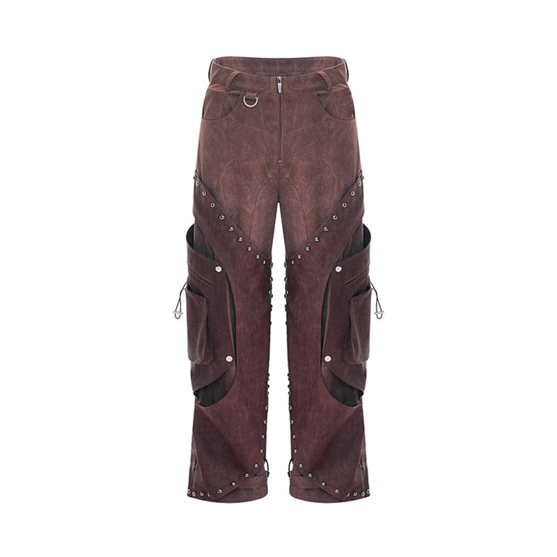 Studded Multi-Pocket Straight Cargo Pants WN10165