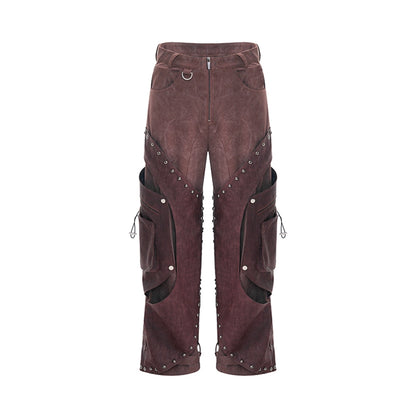 Studded Multi-Pocket Straight Cargo Pants WN10165