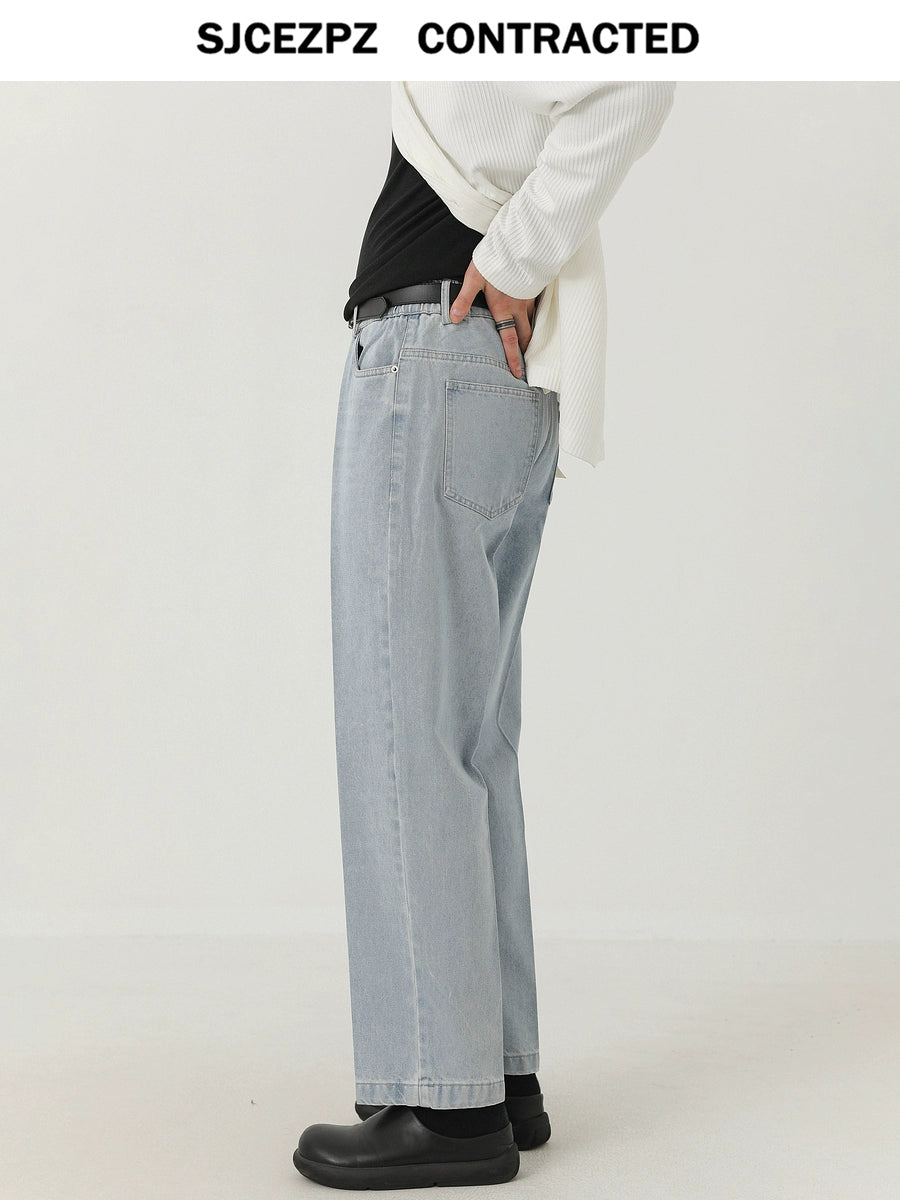 Washed Straight Denim Jeans WN21262