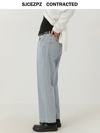 Washed Straight Denim Jeans WN21262