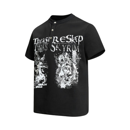 Air Layer Button Art Print Short Sleeve T-Shirt WN25998