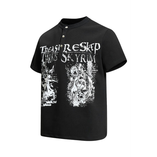 Air Layer Button Art Print Short Sleeve T-Shirt WN25998