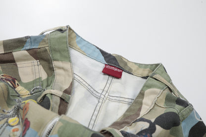 Camouflage Chain Charm Cropped Half Pants WN25539