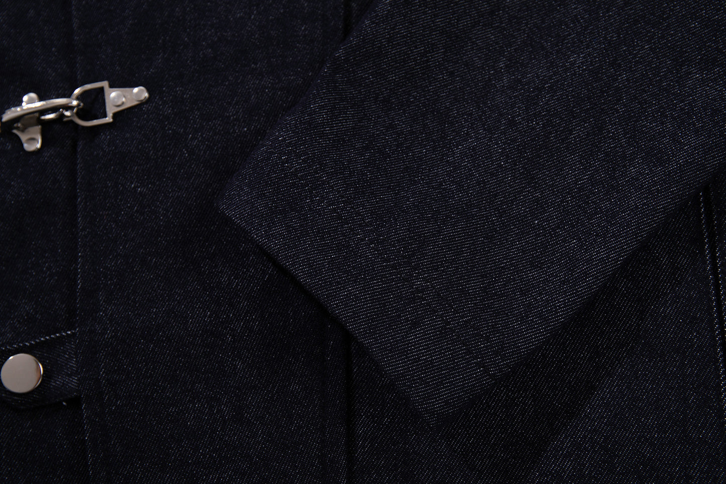 Washed Raw Denim Metal Buckle Jacket & Wide Leg Denim Jeans Setup WN23048