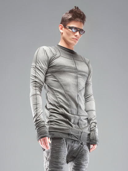 Geometry Tie-Dye Long Sleeve T-Shirt WN21971