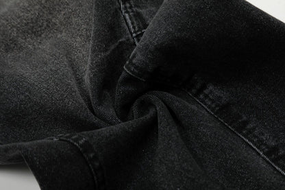 Washed Pleats Curved Denim Jeans WN25487