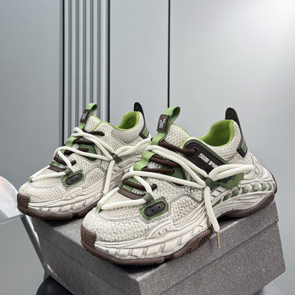 Mesh Rope Lace Chunky Sole Sneakers WN24695