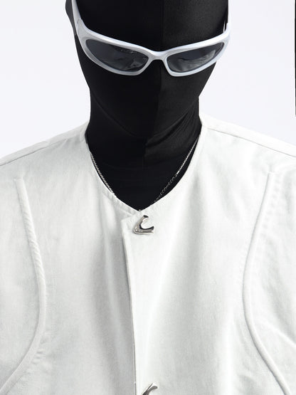 Sleeveless Short Jacket & Wide Leg Pants Setup WN23773