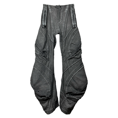 Deconstructed Washed Wide Leg Cargo Pants WN21994