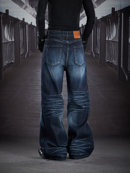 Art Whisker Honeycomb Wash Straight Denim Jeans WN22906