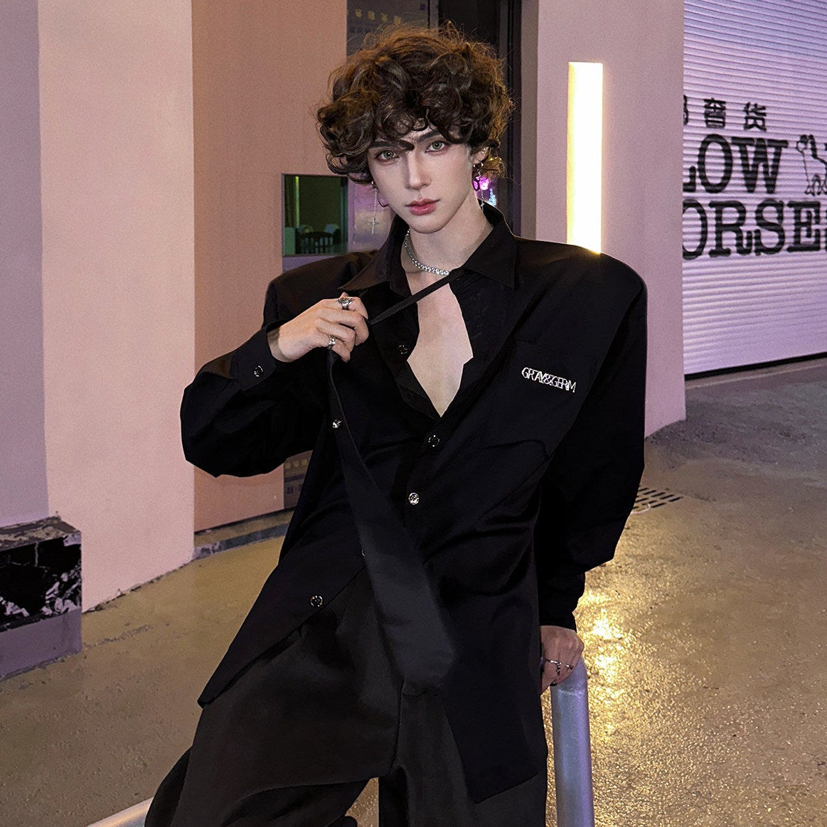 Oversize Letter Long Sleeve Shirt WN25065
