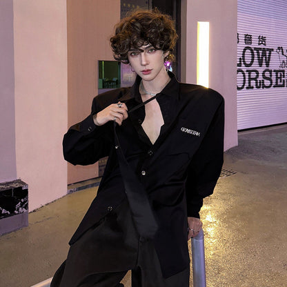 Oversize Letter Long Sleeve Shirt WN25065