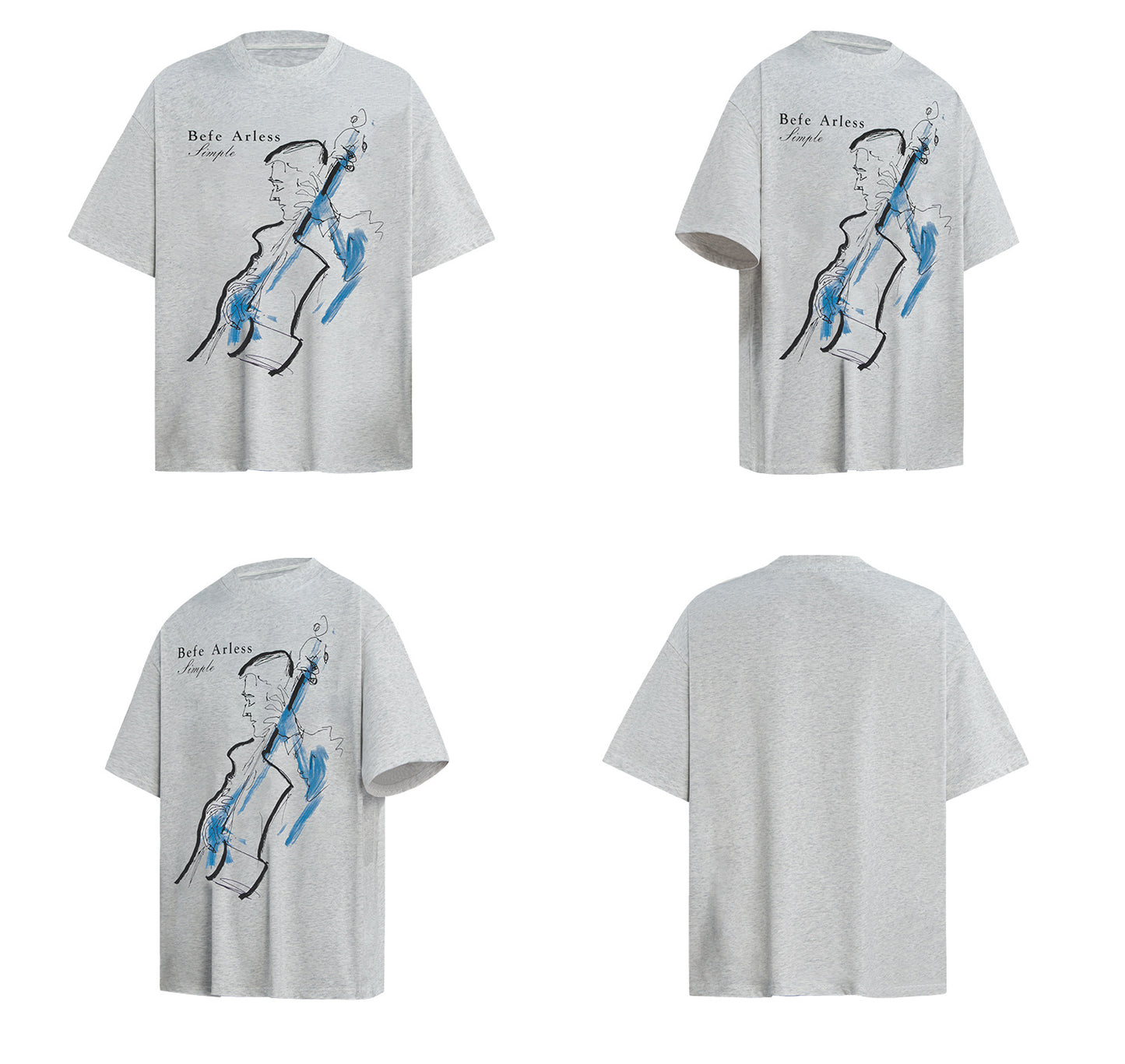 Washed Dirty Abstract Print Short Sleeve T-Shirt WN26183