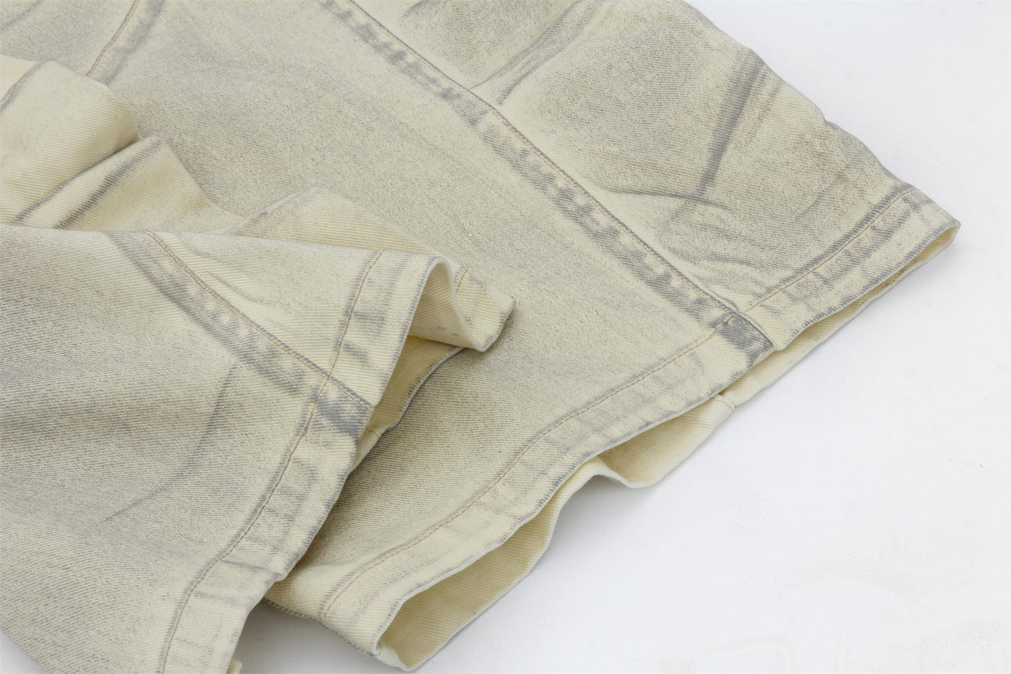 Washed Dirty Elastic Waist Wide Leg Half Pants WN16204