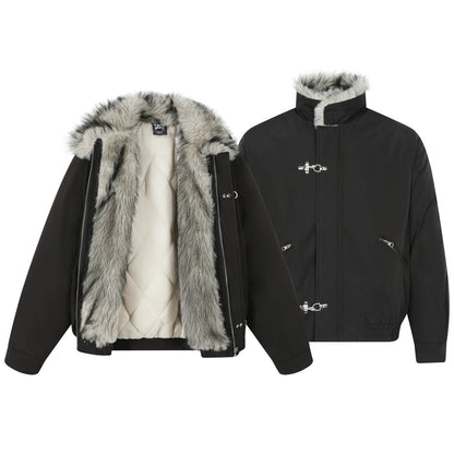 Velvet Quilting Fleece Lining Hooded Puffer Jacket WN21934