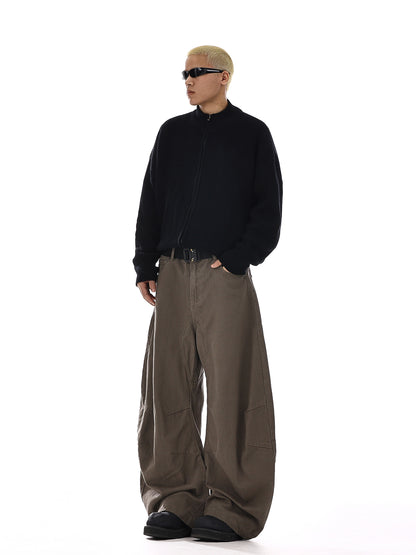 Deconstructed Design Wide-Leg Denim Jeans WN15125