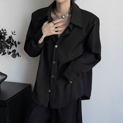 Shoulder-Pad Oversize Long Sleeve Shirt WN19363