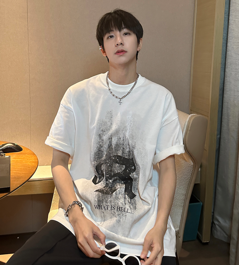 Oversize Graphic Print Short Sleeve T-Shirt WN25215