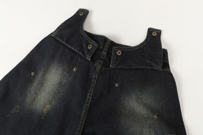 Damage Paint Graphic Wide Leg Denim Jeans WN28083