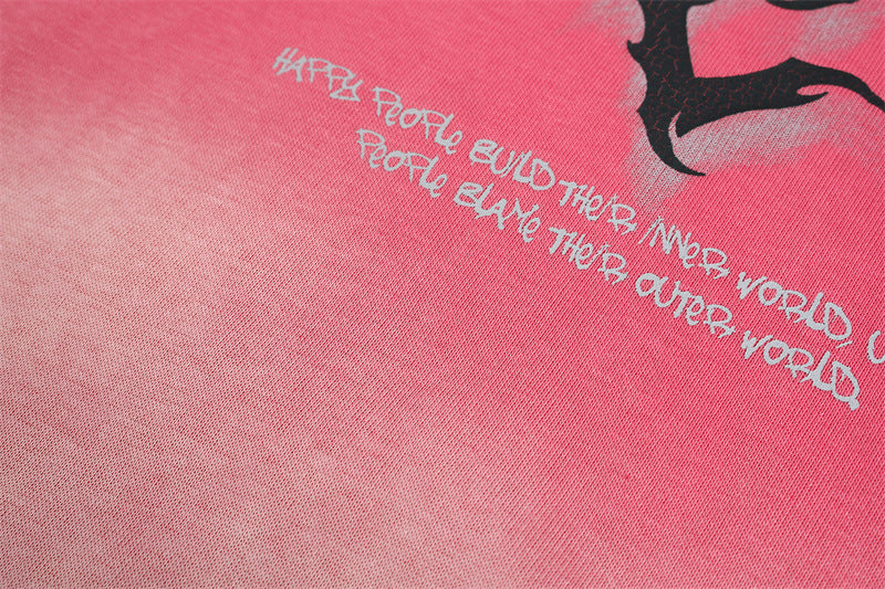 Cracked Letter Gradient Patchwork Hoodie WN11376