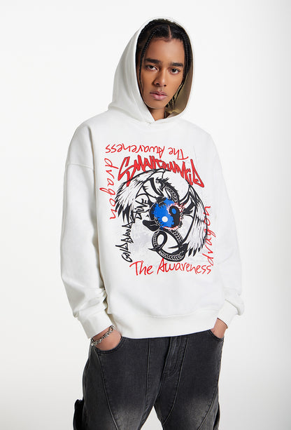 Dragon Graphic Print Pullover Hoodie WN11952