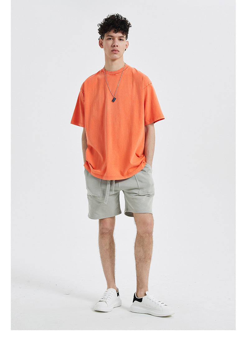 Vintage Dyed Oversize Short-sleeve T-shirt & Vintage Dyed Short Sweatpants Setup WN6631