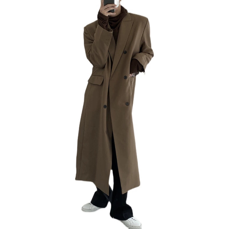 Shoulder-Pad Long Tailored Coat WN21467