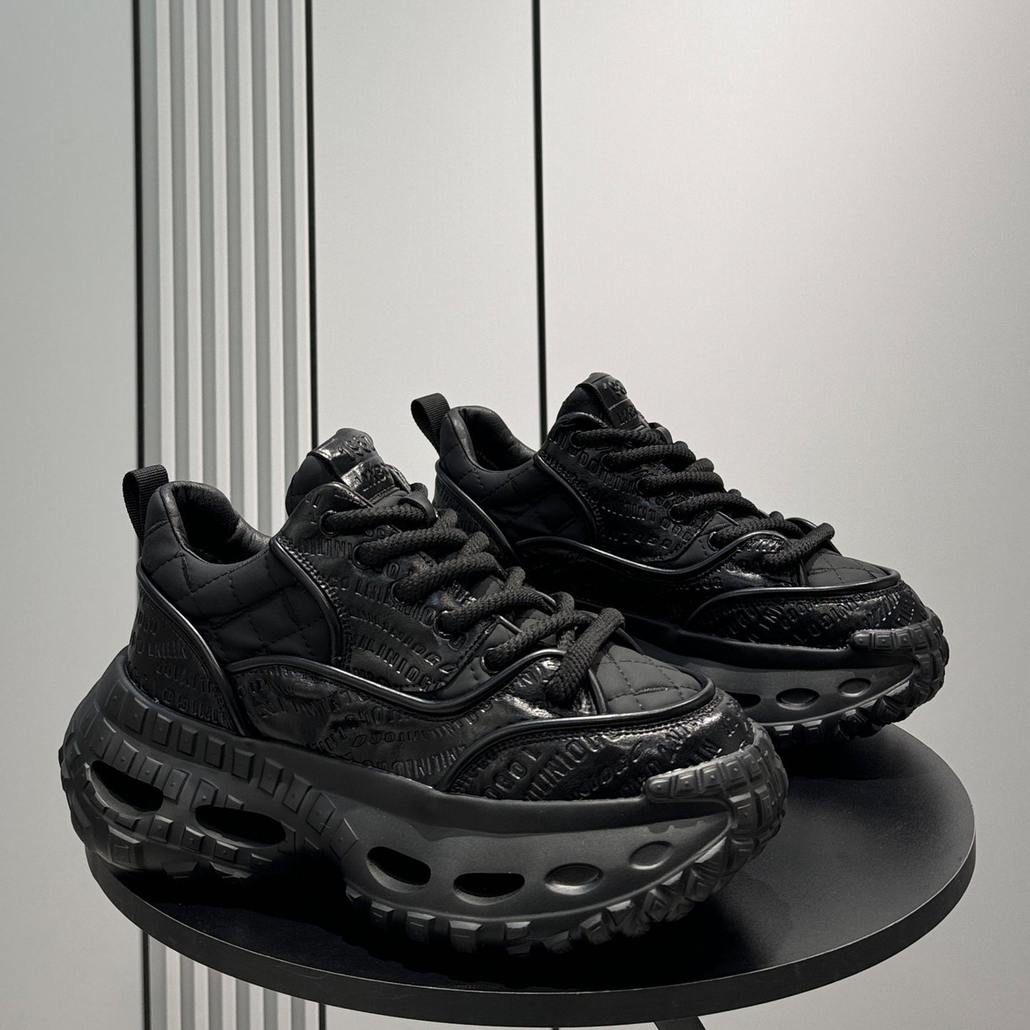 Embroidery Rope Lace Chunky Sole Sneakers WN24579