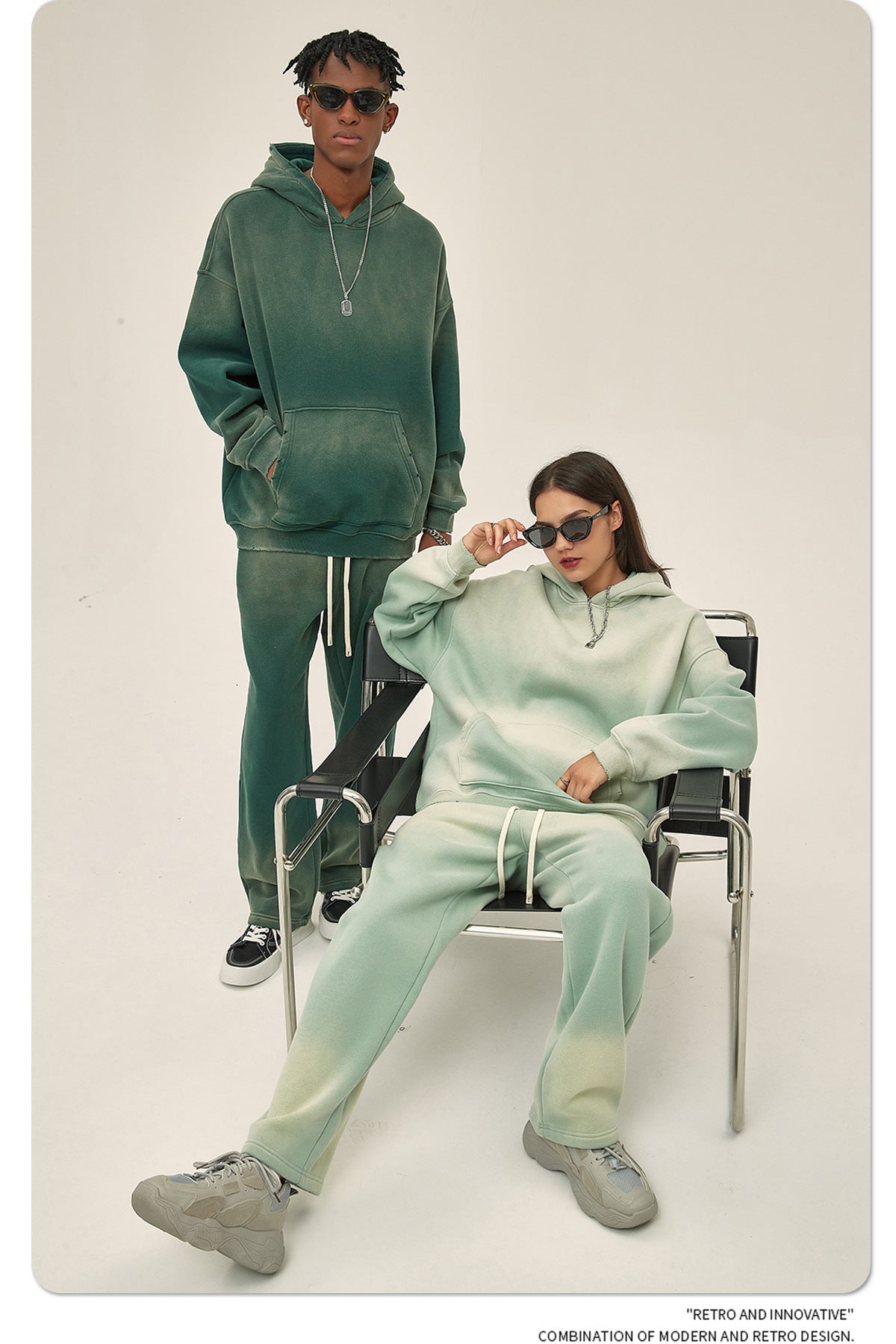 Fleece Lining Spray-dye Damage Oversize Hoodie WN9969-K