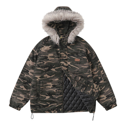 CAMOUFLAGE FURLAR HOODEDED JACKET WN11555