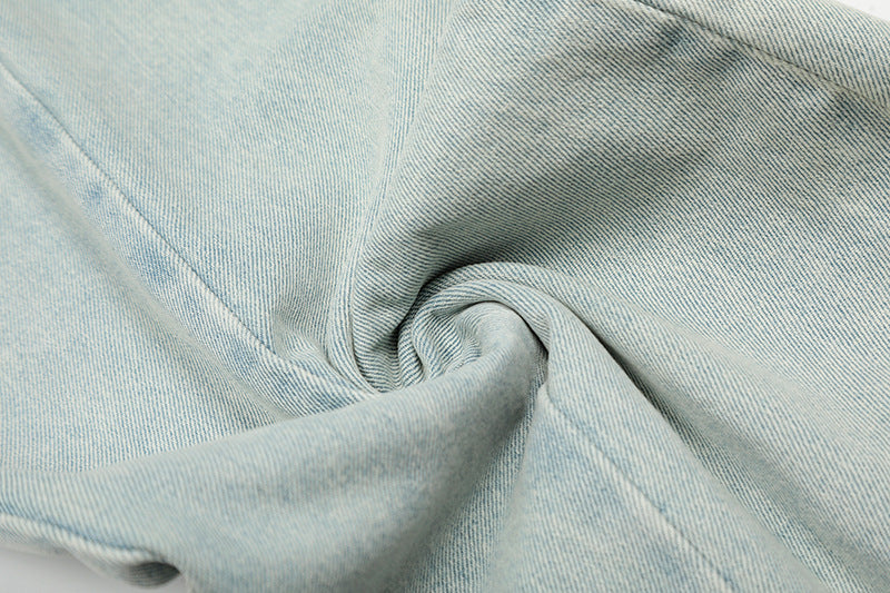 Curved Wide Leg High-Rise Denim Jeans WN18532