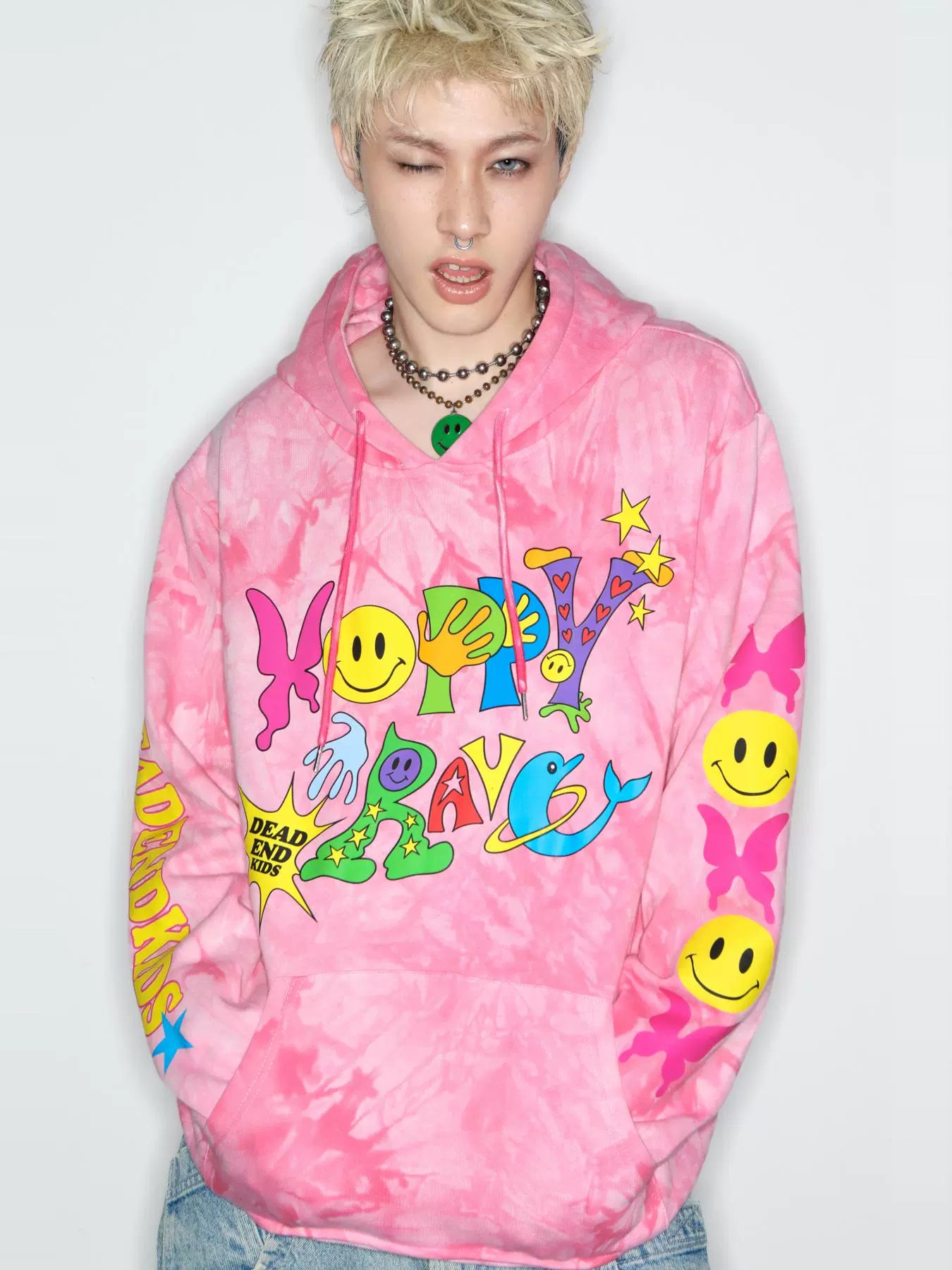 Tie-Dye Illustration Print Hoodie WN22274