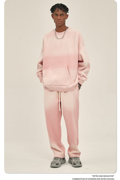 Fleece Lining Spray-dye Damage Oversize Sweatshirt WN9967