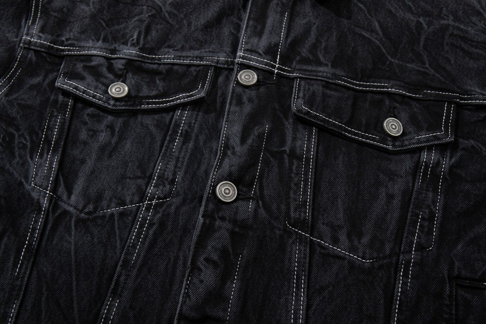 Washed Pocket Detail Denim Jacket WN27964