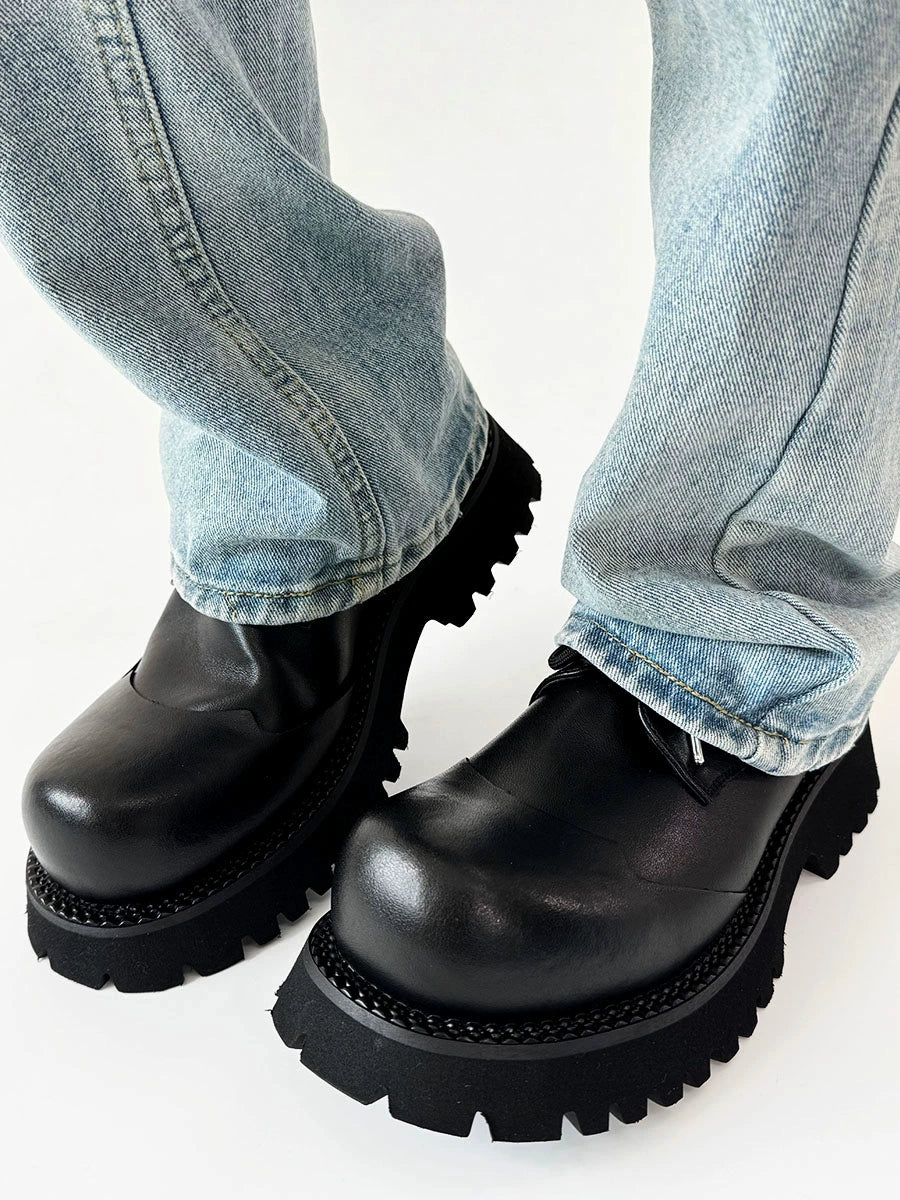 Thick Sole Uplift Leather Shoes WN19131