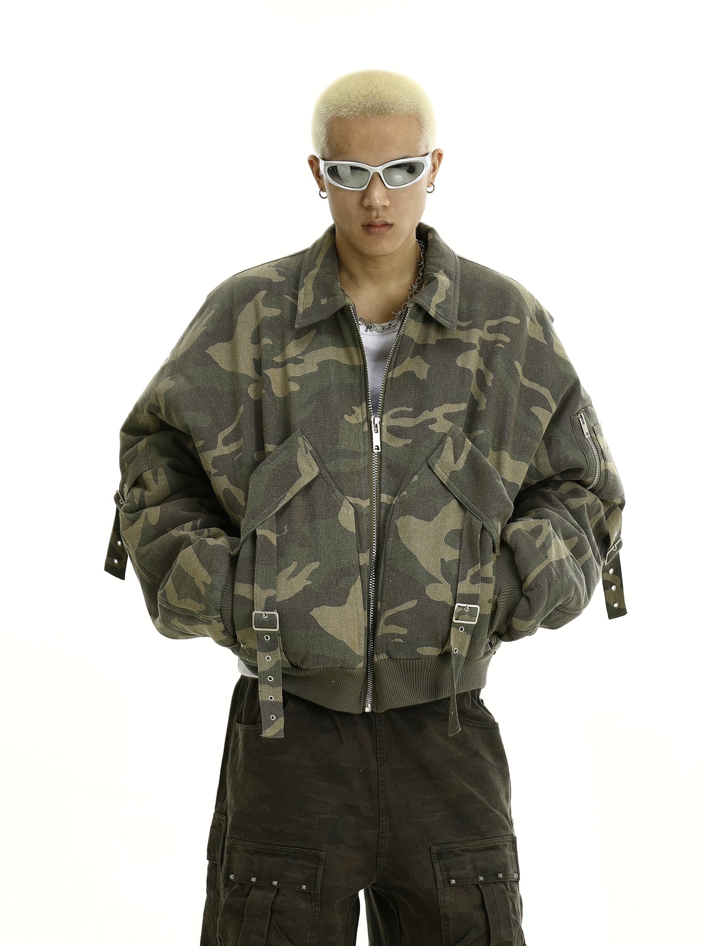 Washed Camouflage Flight Jacket WN8288