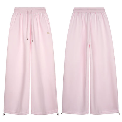 Drawstring Wide Leg Sporty Sweatpants WN23574